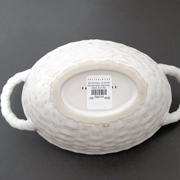 NEW Pottery Barn Bunny Basket Stoneware Candy Bowl 8.5" w x 5" d x 4.75"… - Picture 7 of 7